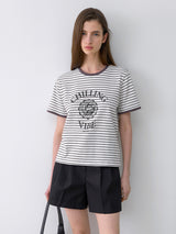 (T-7043)STRIPE VIBE TEE