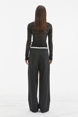 ROSE DOUBLE WAIST PANTS / BLACK