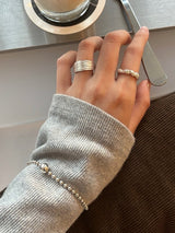 (silver925) Stripe open ring