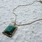 Green Stone Frame Necklace