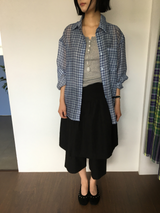 Marine button midi skirt (3color)