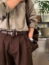 Glass Pigment Basic Cotton Shirt 