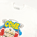 [UNISEX] C.O.M.E モータースポーツオーバーサイズプリントコットンジャージTシャツ（ホワイト）