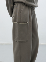 stitch cargo sweat pants - grey         