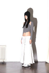 07 ZIP WASHED SKIRT IVORY