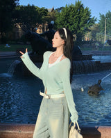 [MADE] Water, V-neck slim cardigan