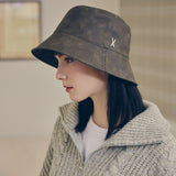 VA Stud Vegan Leather Bucket Hat / Khakibrown