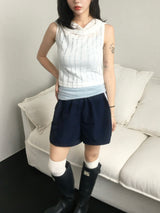 Two-line nylon washable shorts (8c)