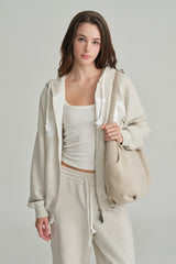 09 numbering hobo bag, Beige