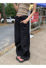 レースブラックサイドシャーリングカジュアルパンツ