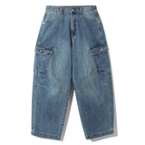 スラブウォッシュカーゴデニムパンツ (Blue)