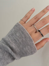 [7 set] black line ring set