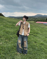 ブラントダメージバルーンデニムパンツ