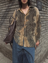 Nogsi grunge dyeing overfit shirt