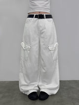 [Belt SET] タルムビッグポケットカーゴワイドパンツ