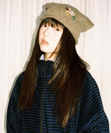 Twister Star Button Beanie - Brown    