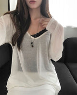 urbane 20% deep v loose fit top