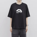 ホーリー ヴィンテージ リップス オーバーフィット 半袖Tシャツ_BLACK