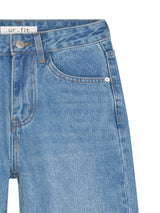 4TH REORDER LOOSE STRAIGHT FIT BLUE DENIM PANTS code 18100