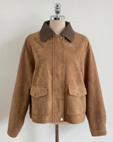 Hent Leather Collar Suede Jacket
