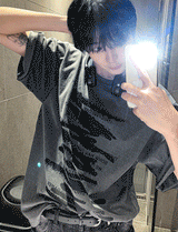 レタリングブラッシュドローイング半袖Tシャツ