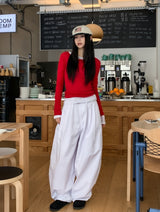 ヴィンツ スリーピンタックバルーンワイドコットンパンツ