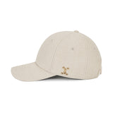 VA Curved Stud Link Wool-Blend Ball Cap  / Cream