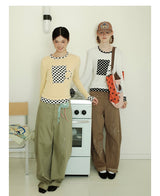 UnsocialNight2025 Autumn New Products Copper Hot Diamond Machete Casual Elastic Waist Mopping Trousers Women