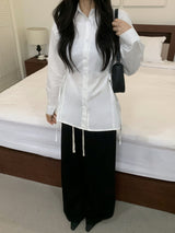 Refine Side Strap Long Sleeve Shirt