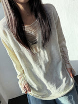 Drip Drape Distressed Mesh Loose Knit Sweater 4color