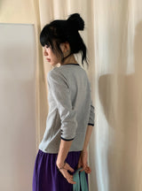 26SS★ [BAONHAUS] Ketron Color Matching Three Quarter Tee