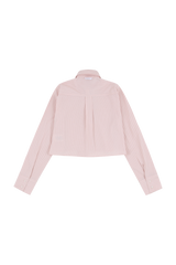 Pink stripe crop shirts & tie set