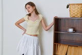 Wave frill skirt_ivory