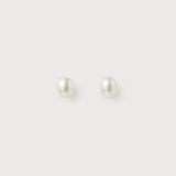 Oval Pearl Earrings, Medium