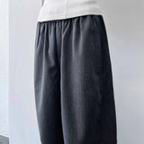 Curved Drawstring Linen Trousers