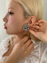 Bold silver balls earrings