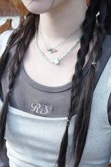 Snake chain] mint daisy ☆ necklace
