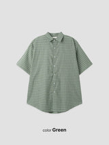 No.1248 S チェック オーバー ハーフ シャツ (3color)