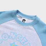 Hand logo Raglan Sweatshirt / Ash Gray-Skyblue [Women]