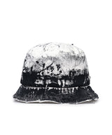 BBD Smoke Painted Custom Denim Bucket Hat (White)