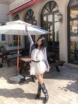 Mellow Slit Neck Button Knit Cardigan