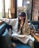[Bellied made] Movening Color Blocking Two-Way Hooded Zip-up