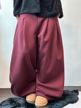 M,XL🤎2サイズ🤎 ダブルピンタックワイドロングバルーンパンツ ❤🤎🖤🩶4カラー