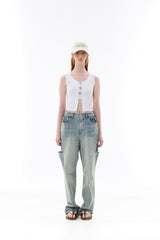CINDY SLEEVELESS TOP SET / WHITE