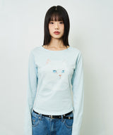  CAT PRINTED WOMAN LONGSLEEVE T-SHIRT