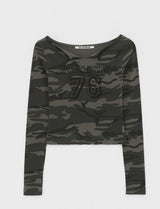 [MADE] Liju Camo Print Long Sleeve T-shirt