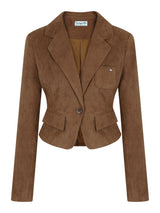 Suede Set-Up Jacket In Camel