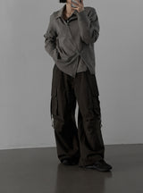 (unisex) オブリケツーウェイニットジップアップ