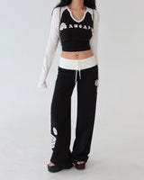 Rose Patch Color Raglan T-shirt