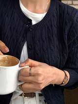 FOB Cable Knit Round Cardigan